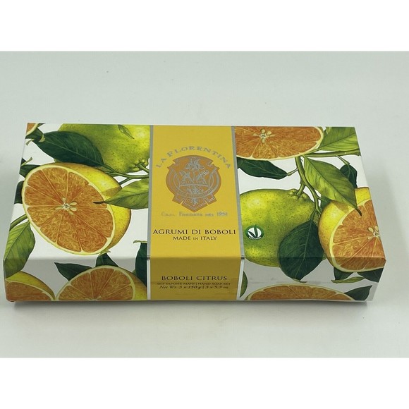 La Florentina BOBOLI CITRUS (ORANGE) -3 X 5.3 oz Embossed Luxury-Italy SEALED! - Picture 1 of 7